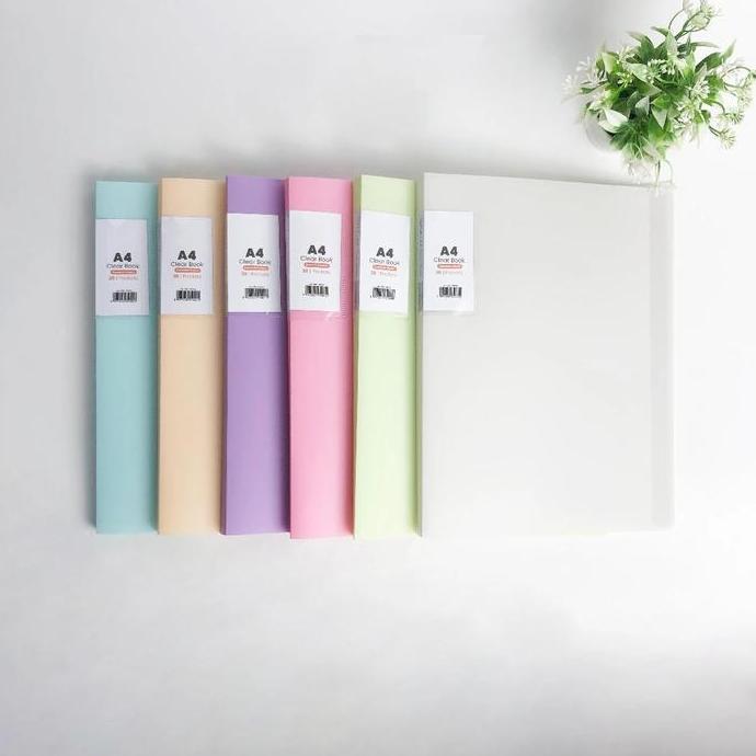 Documento- Display Book A4 F4 Pastel Aesthetic Clear Holder Berkas Dokumen Plastik Ijazah Anti Air F