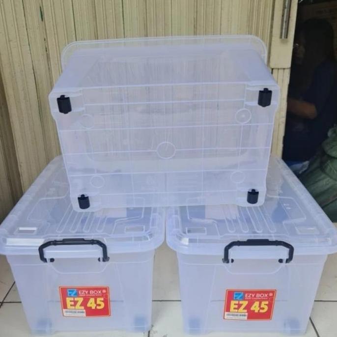 Storage- Ezy : Ezy 45 Box Container Serba Guna Bening Transparan Ez 45 Liter