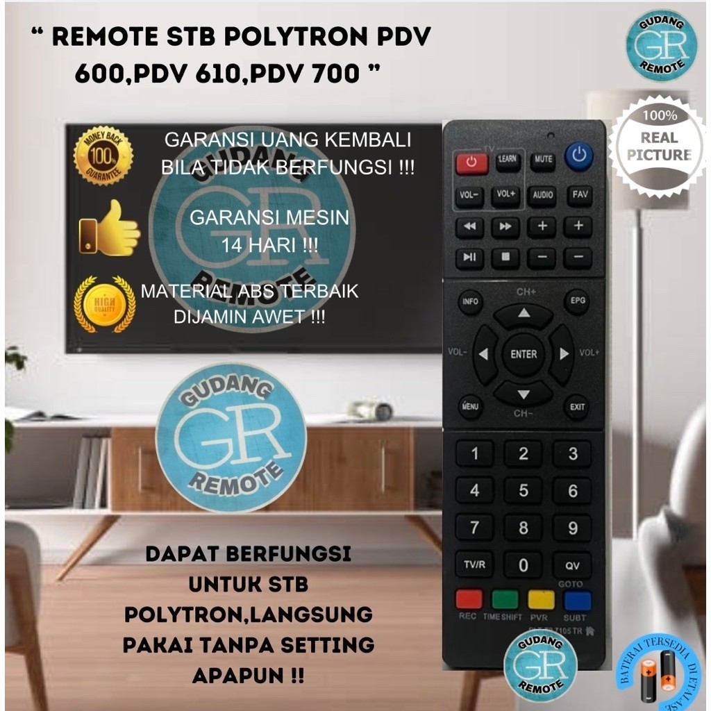 Remote STB Polytron PDV 600 T2 / Remot Set Top Box Polytron PDV 610 PDV 700