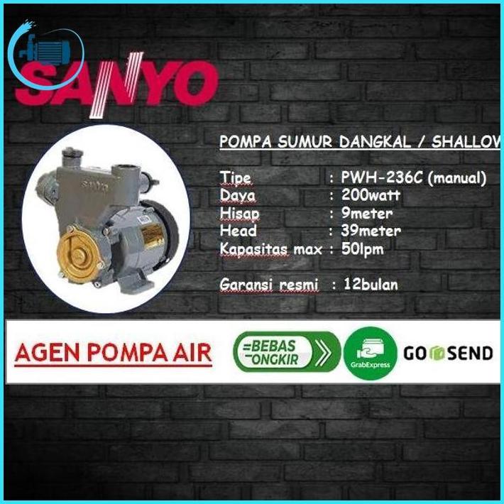 Pompa Sumur Dangkal Sanyo Pwh 236C / Sanyo Pwh 236C Baru
