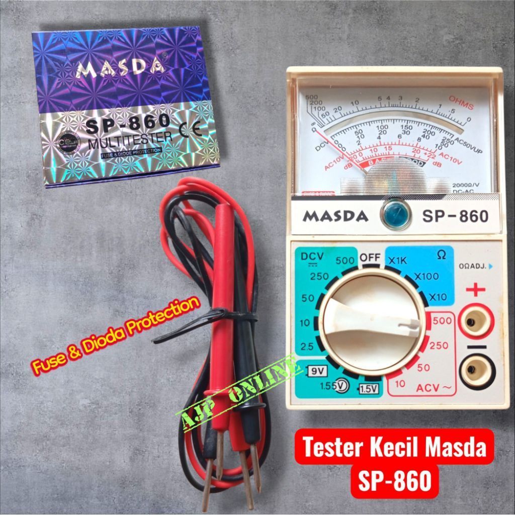 Multimeter Analog Kecil Masda SP860 ORIGINAL Tester Jarum Kecil