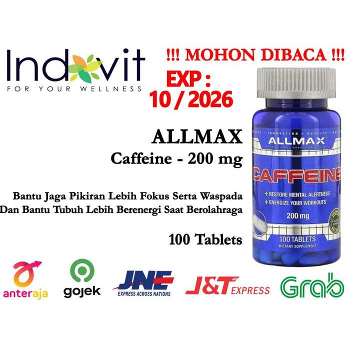 ALLMAX Nutrition Caffeine 200 mg 100 Tab Allmax Kafein Allmax Caffeine