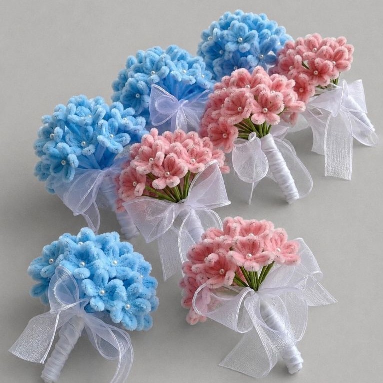 HAND BUKET KAWAT BULU VALENTINE/HAND BUCKET BUNGA DAISY DARI KAWAT BULU/BUCKET BUNGA DARI KAWAT BULU