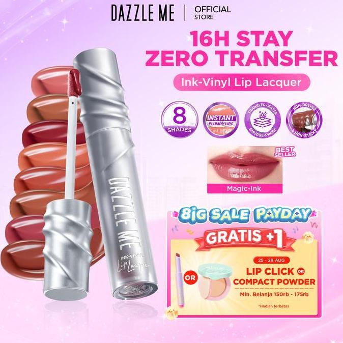 Sb22 [New Shade] Dazzle Me Ink-Vinyl Lip Lacquer Lip Cream Lipstik Glossy Tahan Lama 16 Jam Lip Viny
