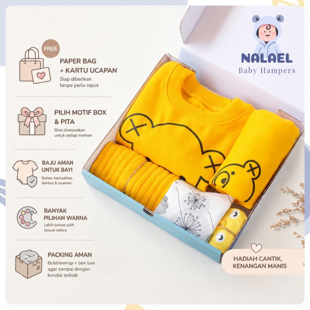 NALAEL Baby Hampers SIMPLE SWEATER kado bayi LAKI-LAKI kado bayi PEREMPUAN  kado bayi 6 bulan 1 tahu