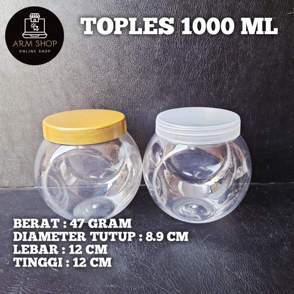 Toples Tabung 1000Ml / Toples Zinten 1000Ml / Toples Tabung Bulat 1000Ml / ARM_OLSHOPP