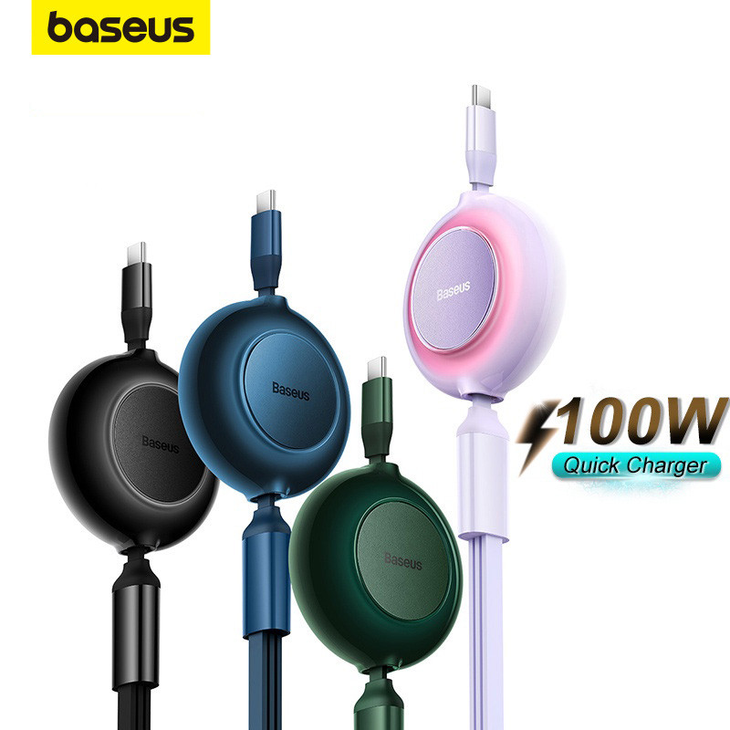 Baseus 3 in 1 Retractable 100W/66W Fast Charging Data Cable