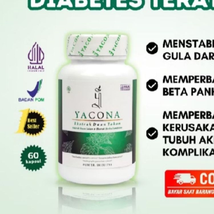 Terlaris - Yacona asli isi 60 kapsul herbal kesehatan ampuh sembuhkan diabetes - halal