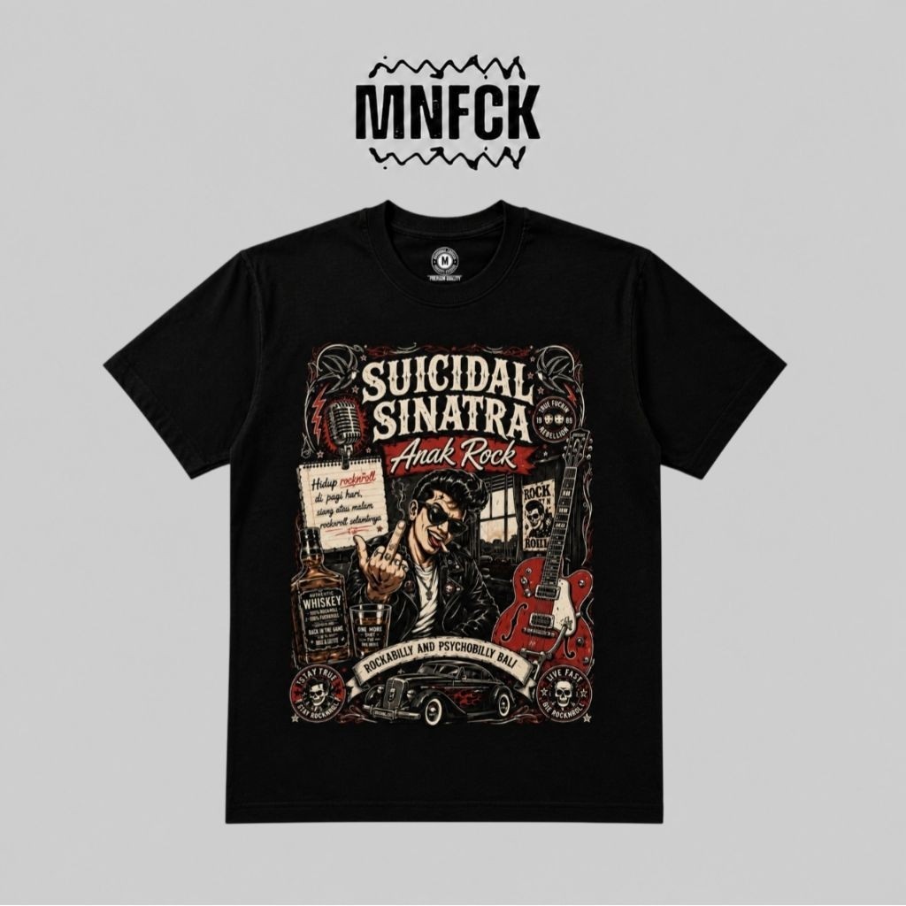 ORIGINAL T-shirt Kaos Band SUICIDAL SINATRA Anak Rock Official Merchandise Baju Atasan Warna Hitam L