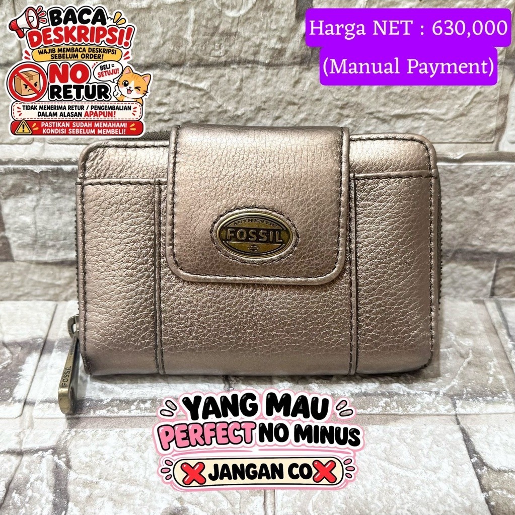 907# NET-Preloved Fossil Explorer Medium Wallet Gold