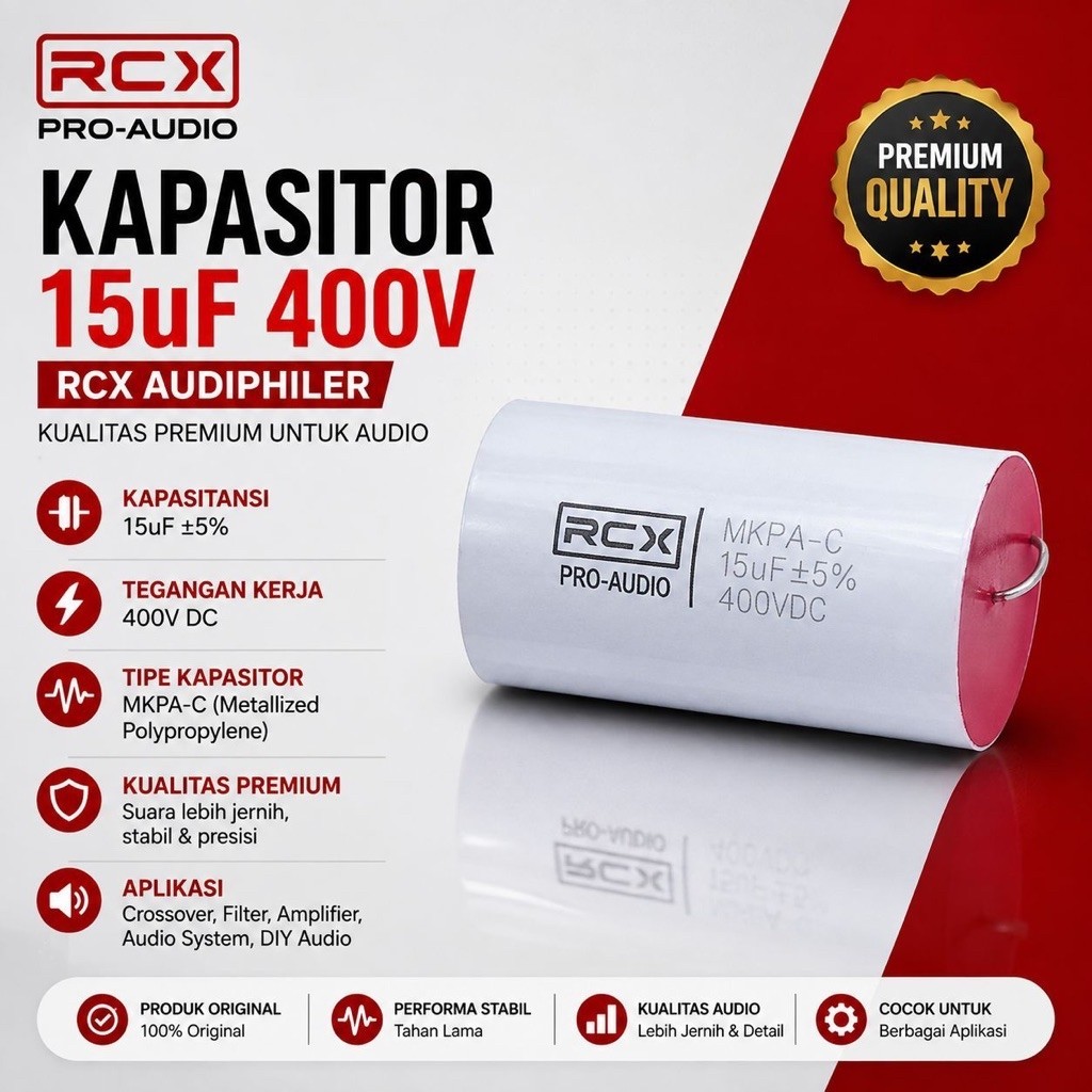 Audiophiler 15uf 400v RCX kapasitor 15uf 400v
