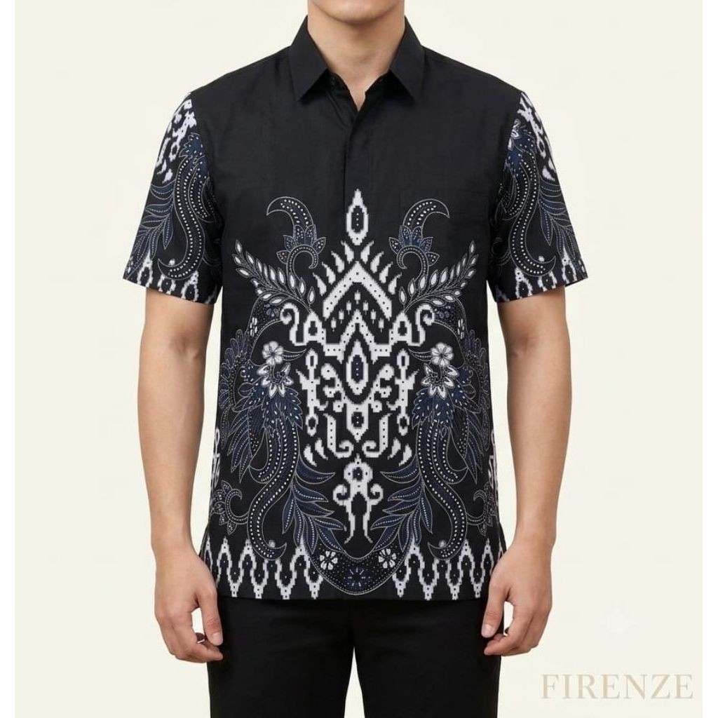 FIRENZE size M- XL KEMEJA PENDEK BATIK PRIA / KEMEJA BATIK COWOK / KEMEJA BATIK PREMIUM / KEMEJA BAT