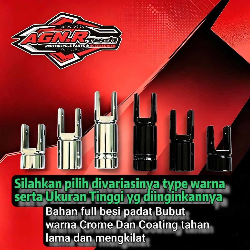 peninggi shock belakang matic model U-cagak tanpa sambungan beat-vario-scoopy-spacy-mio-xride 125leb