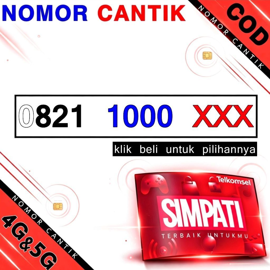 NOMOR CANTIK TELKOMSEL SIMPATI 11DIGIT 5G SERI 1000 - 5000 - KARTU PERDANA TELKOMSEL CANTIK