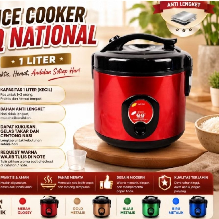 MAGIC COM /  RICE COOKER  NATIONAL QQ 1 LITER