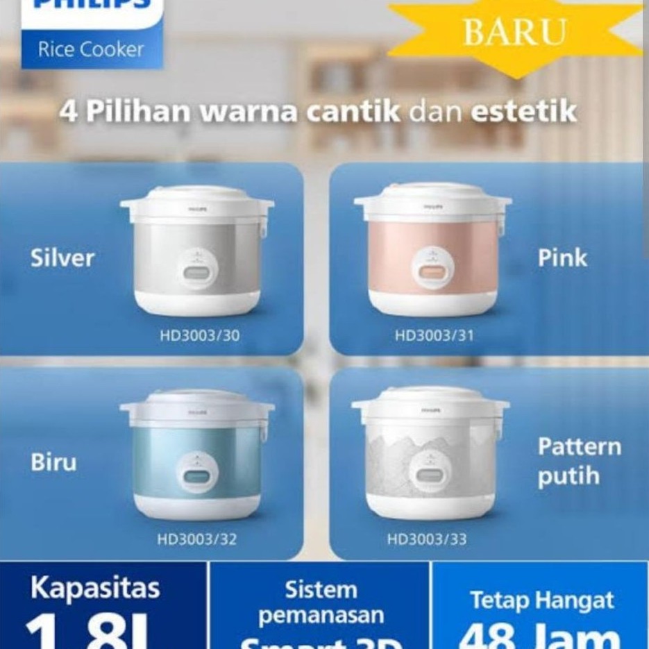 Magic com philips hd3003 penanak nasi Phillips seri 1000 hd-3003 hd 3003 1,8 liter elektronik Jambi 