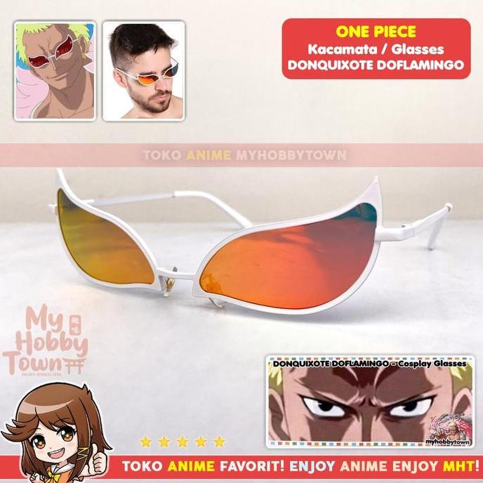 Kacamata Donquixote Doflamingo One Piece Kostum Cosplay Anime