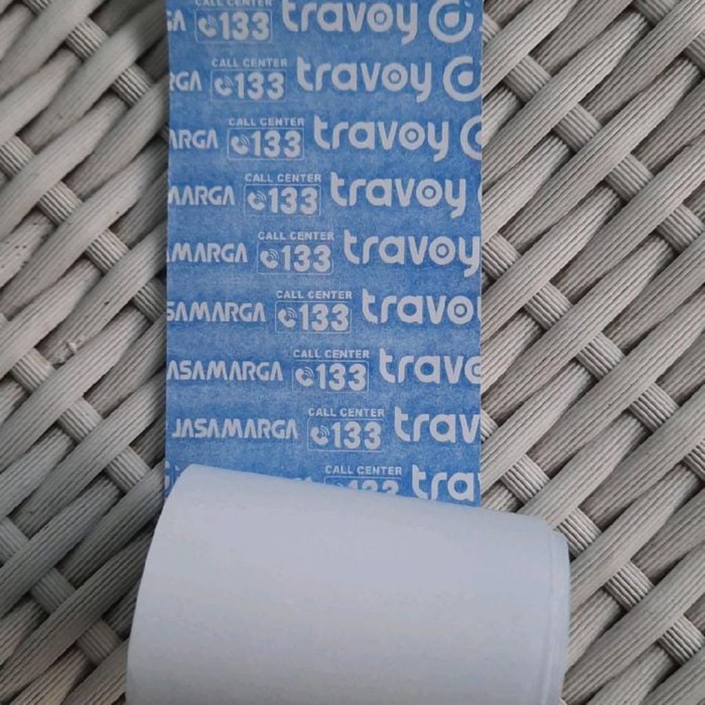 Kertas Struk Jalan Toll Kertas Thermal Costum Travoy JasaMarga logo 133 Jalan Toll size 58x40