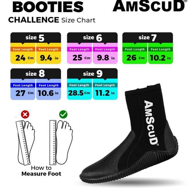 Amscud Booties High Challenge 99691Xx / Booties Sepatu Pantai / Sepatu Kaki Katak Fin / Sepatu Snork