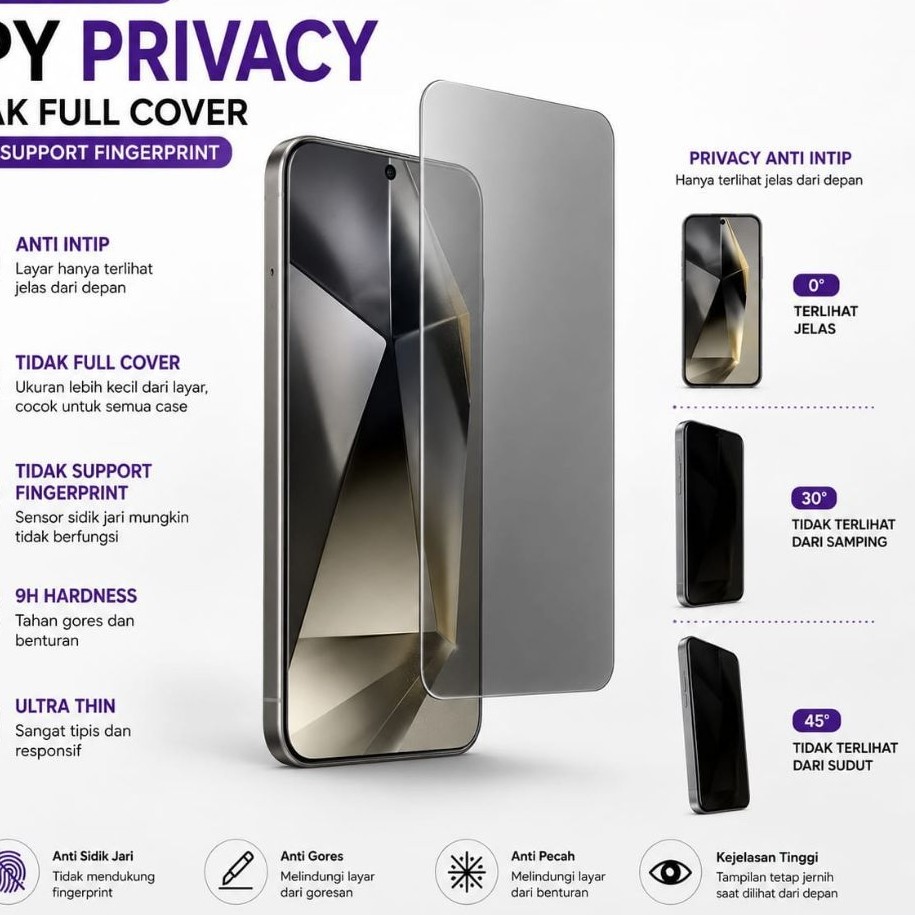Tempered Glass Spy Privacy Samsung Galaxy A14 A24 A34 A54 A74 A15 A25 A35 A55 A16 A26 A36 A56 A17 A2