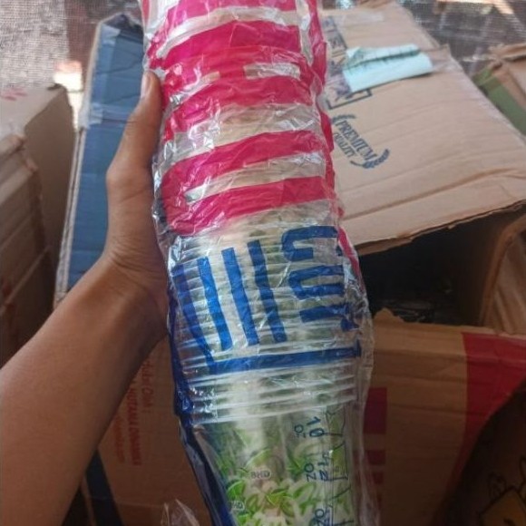 Gelas Plastik Euro Cup Motif Es Teh 16 Oz | Gelas Minuman Es Teh Isi 50 Pcs