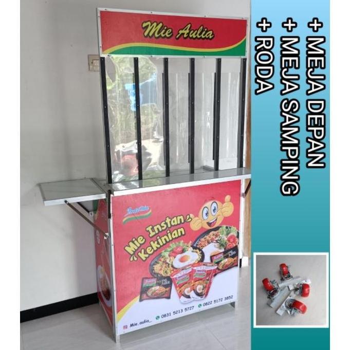 Terlaris Gerobak Warmindo Portable / Gerobak Lipat Aluminium / Booth Portable