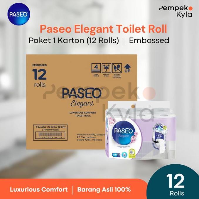 Tissue Paseo Bathroom 1 Karton  Isi 12 Rolls/ Tissue Toilet Paseo 1 Karton Isi 12 Rolls