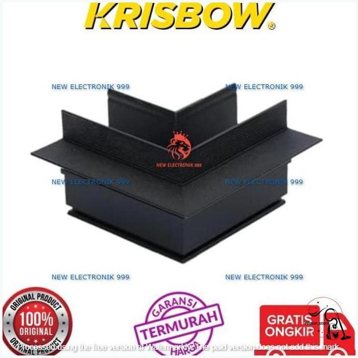 Krisbow Part Konektor Rel Lampu Sorot L Recessed High Hitam Hemat