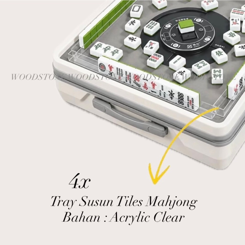 [4 UNIT] Akrilik Tray Susun Tiles Mahjong - Deck Holder Stand Mahjong Standard / Besar / Jumbo / Ext