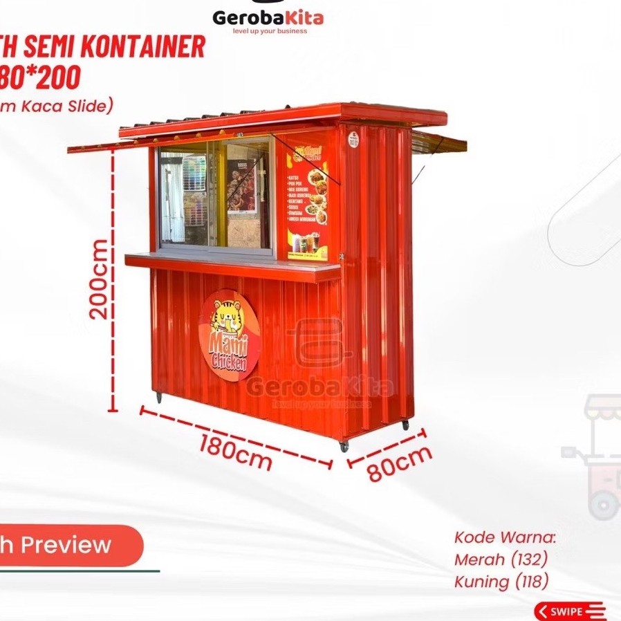 booth semi container custom roda 3 booked