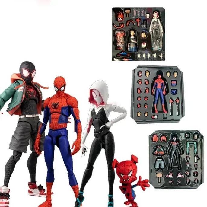Sentinel into Spiderverse Spider B Parker Miles Morales Gwen Noir Figure