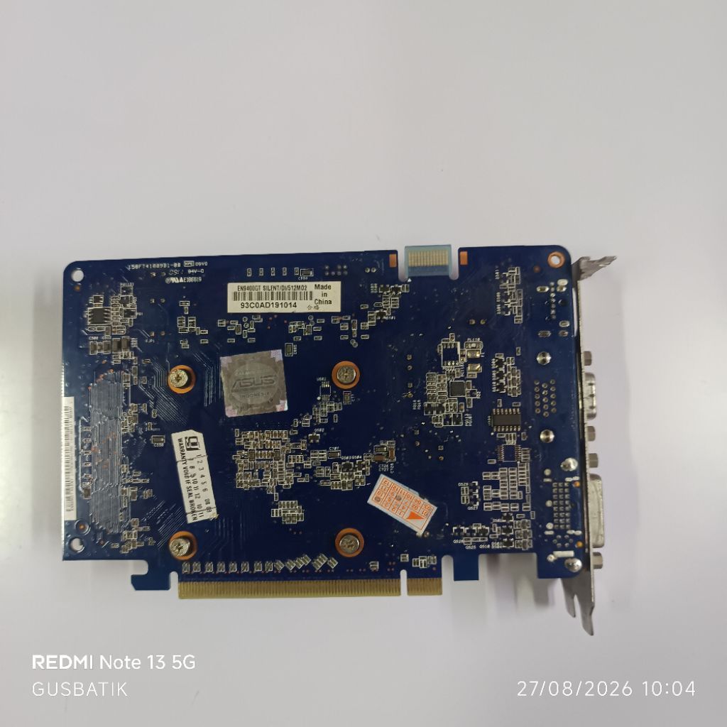 vga card pci express 512MB ddr2 128 bit asus silent bekas murah
