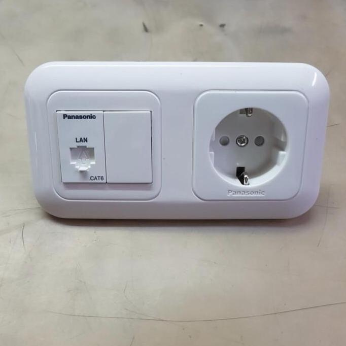 Stop Kontak CP Pengaman + Stop Kontak LAN Data CAT6 CAT 6 Panasonic