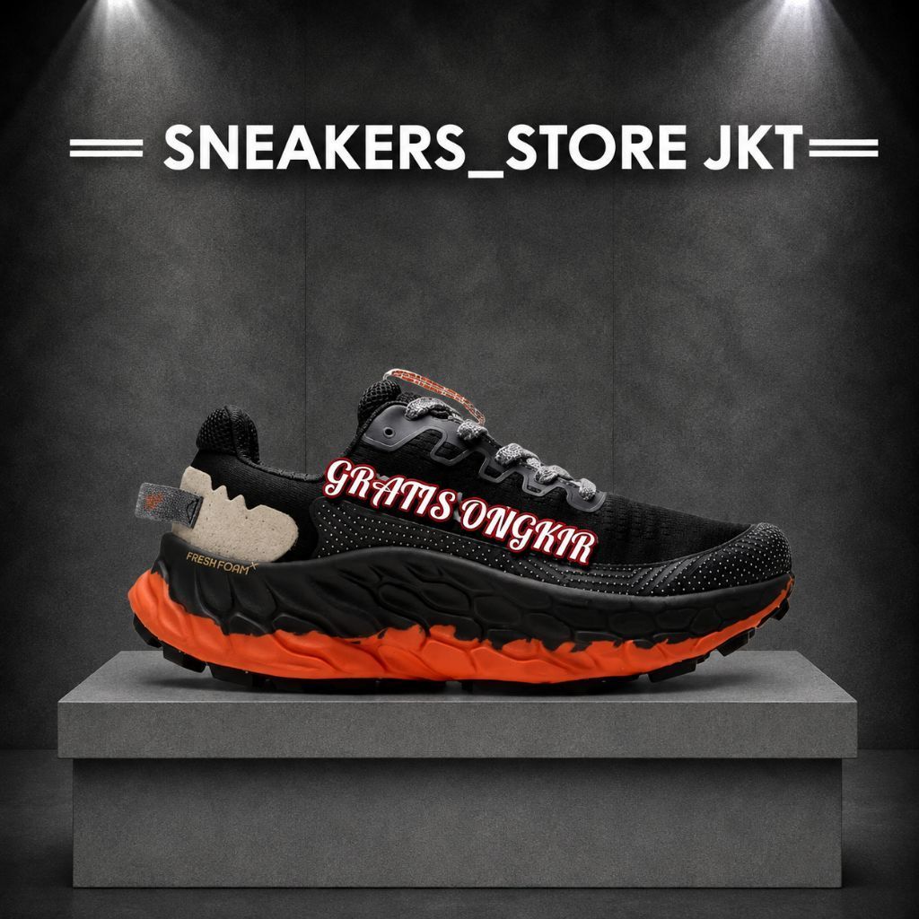 Sepatu Running NB Fresh Foam X More Trail V3 Black Orange