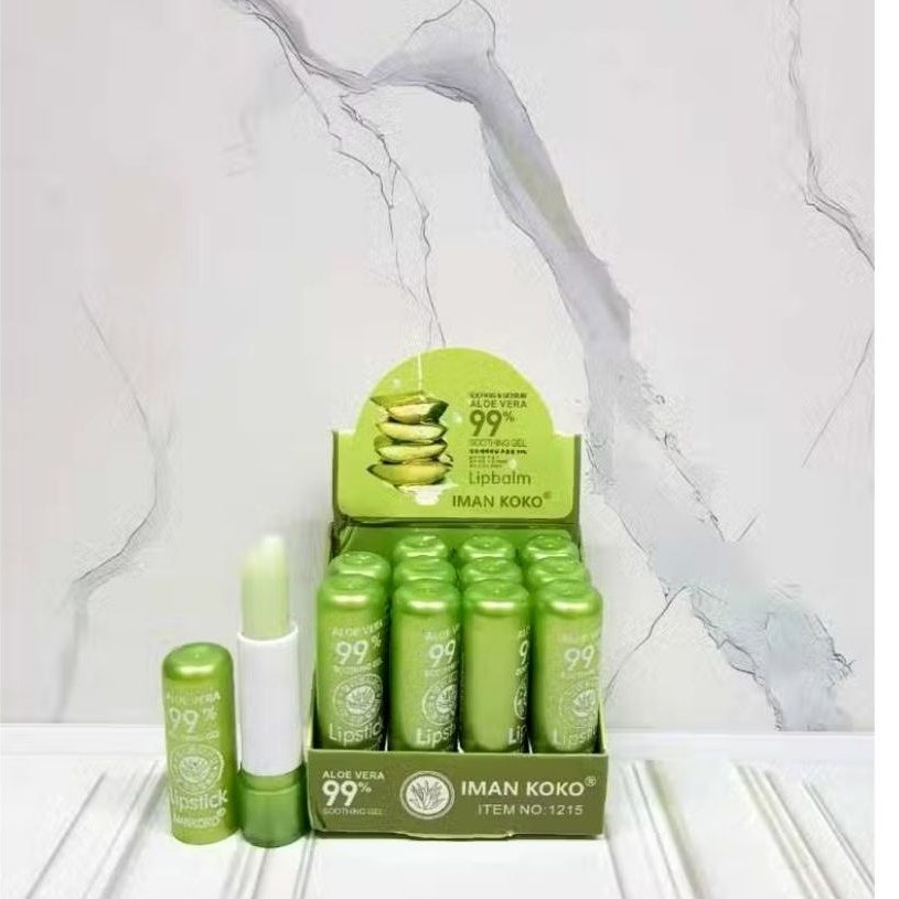 Lipstik Iman Koko Aloe Vera 99% Soothing Gel Item No.1215 warna hijau (1pcs)