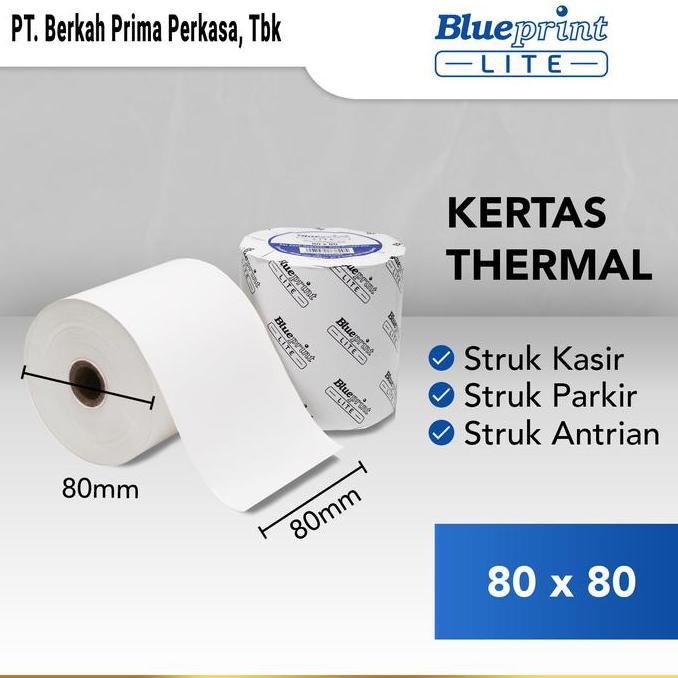 Kertas Thermal Kertas Struk Kasir Tol Blueprint Lite 80 x 80, 80x80os 80x80 mm - 1 Roll
