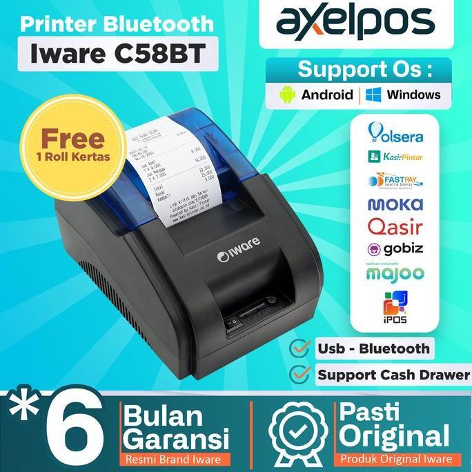 Printer Kasir Bluetooth C-58Bt Support Mokapos Gobiz