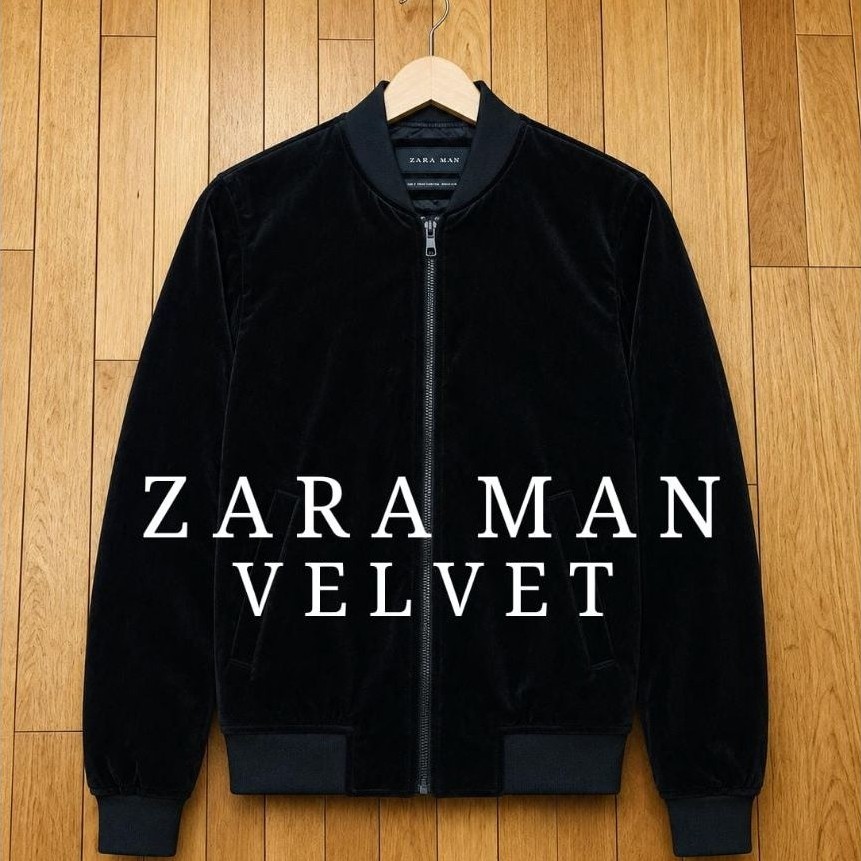 jaket bomber zara man velvet second original