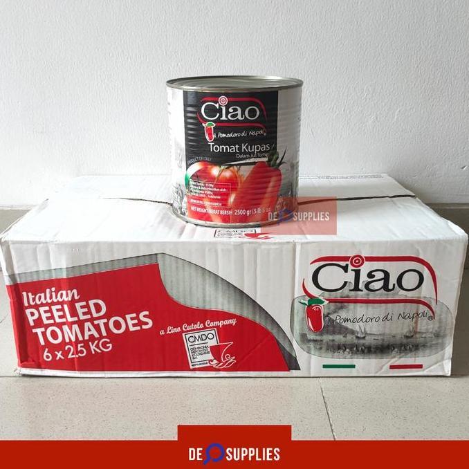  1 Dus Ciao Peeled Tomato 2500Gr - Tomat Kupas Chopped 2.5Kg