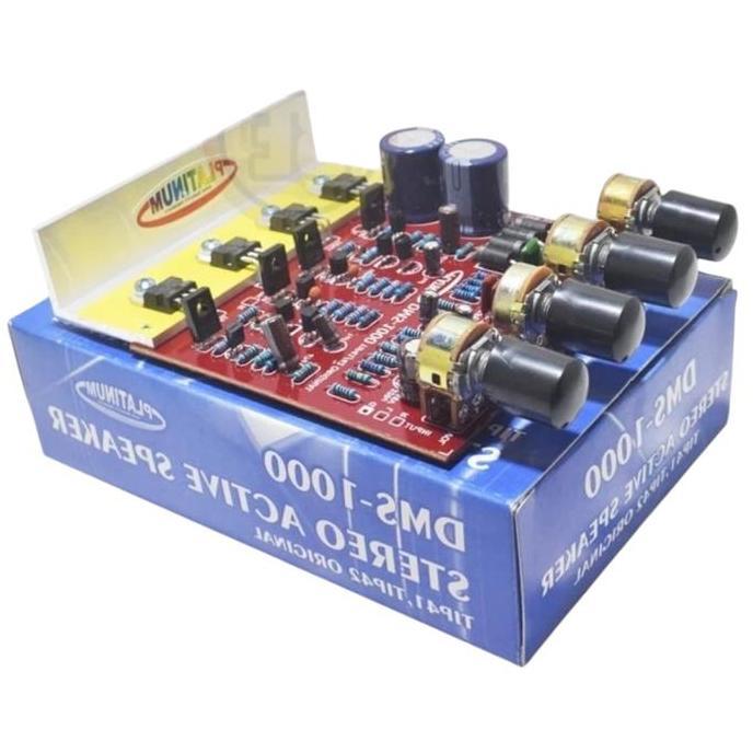 ( DMS 1000 ) KIT AKTIF TIP 41 TIP42 STEREO 60W PLATINUM DMS 1000 KIT PCB MODUL SPK AKTIVE L DAN R 60