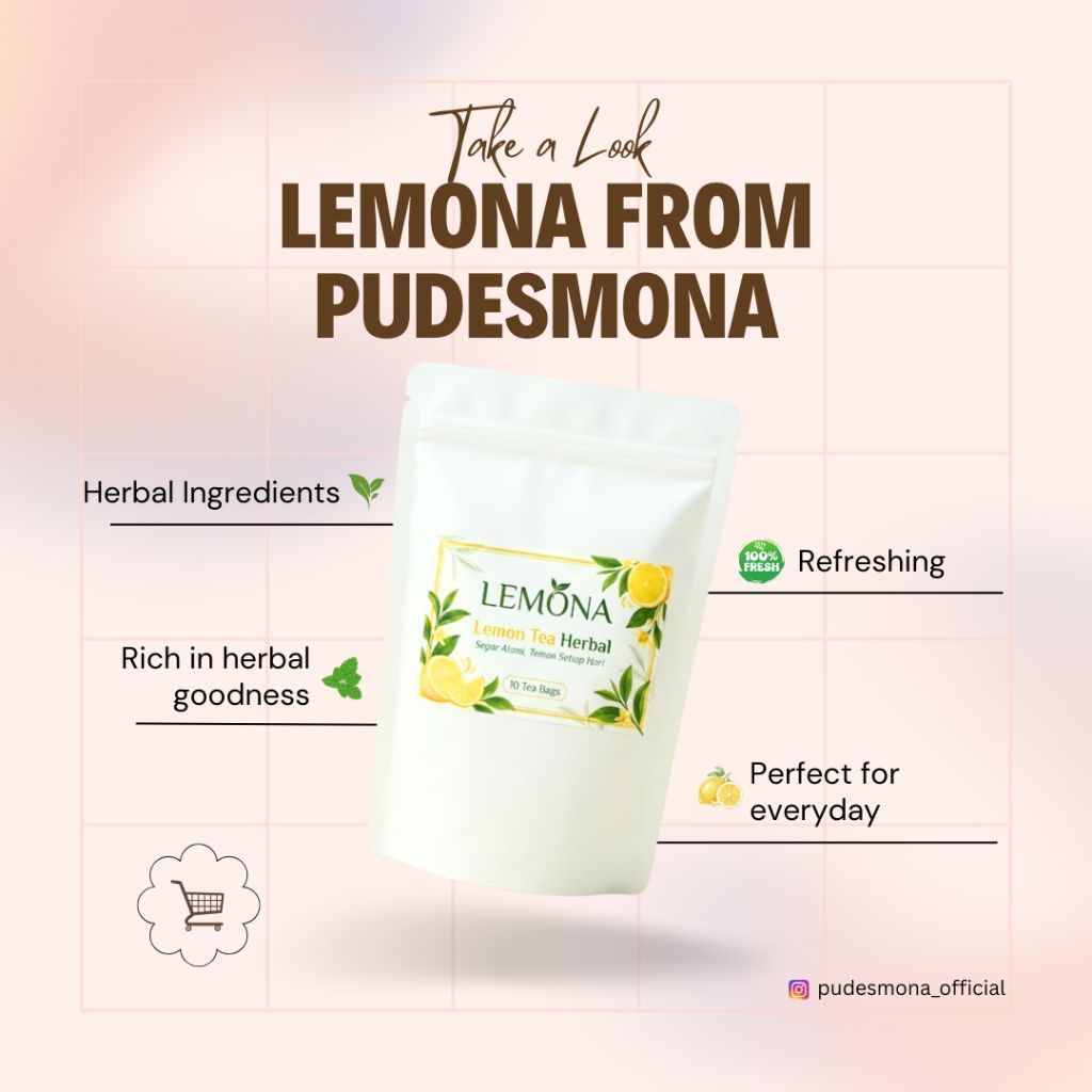 LEMONA Lemon Tea Herbal – Teh Hijau Lemon 10 Tea Bags | Minuman Teh Lemon Segar