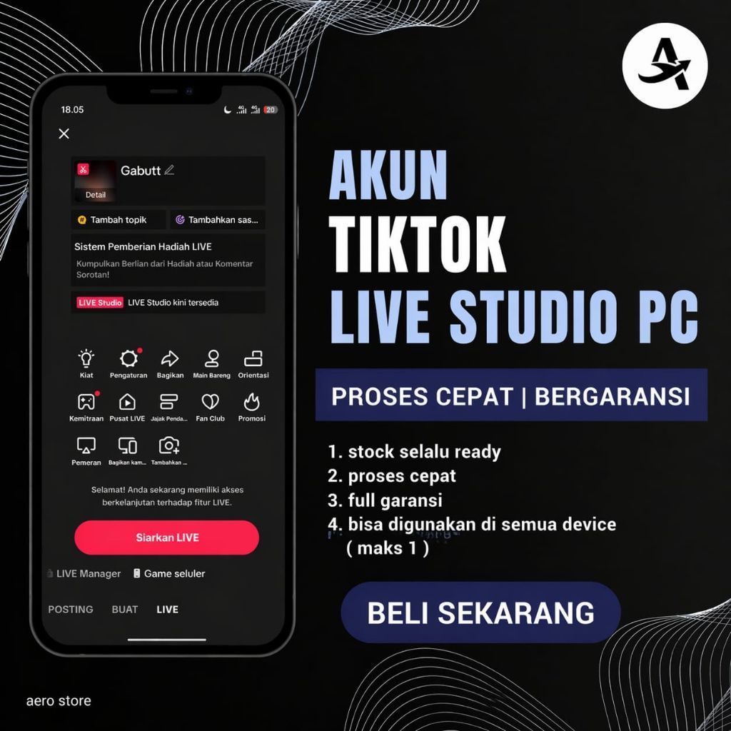 AKUN TIKTOK LIVE STUDIO ANTI VISIBILITAS TAUTAN ON