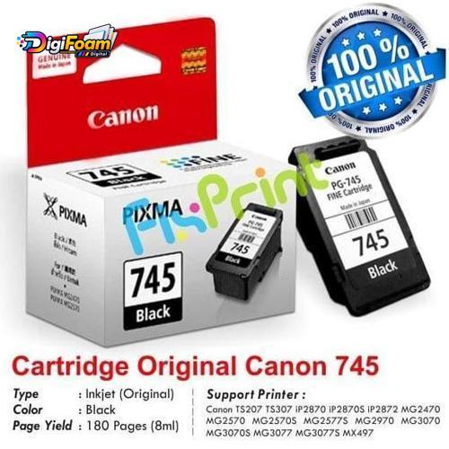 Tinta Canon PG 745 Black ORIGINAL Catridge PG745 Katrid PG-745 Printer