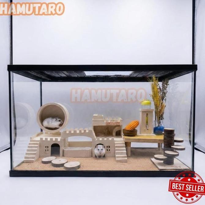 HamuTaro Kandang Hamster TERARIUM kandang hamster Besar dan Lucu mewah dan fullset