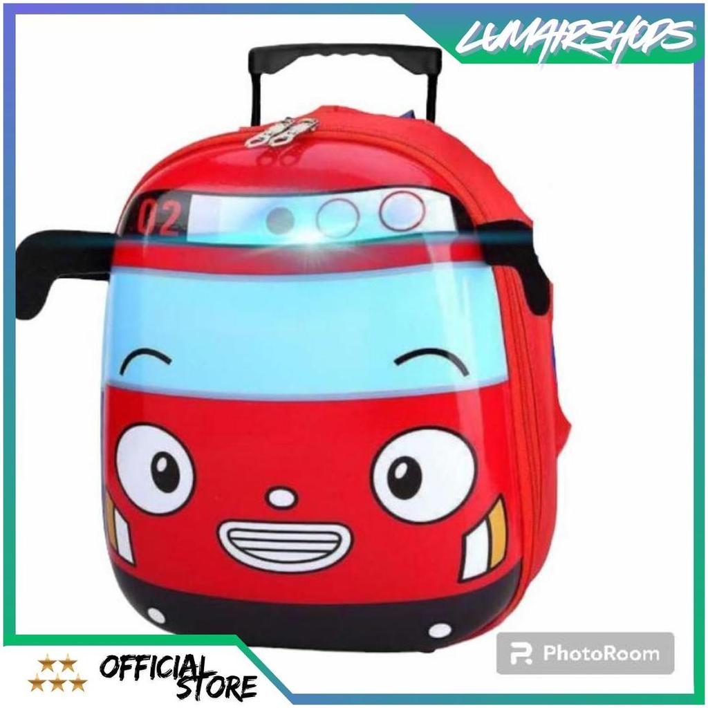 TROLLY TAYO Tas Ransel Sekolah Paud TK Model Bus Tayo Led Bisa Nyala DBS Sale