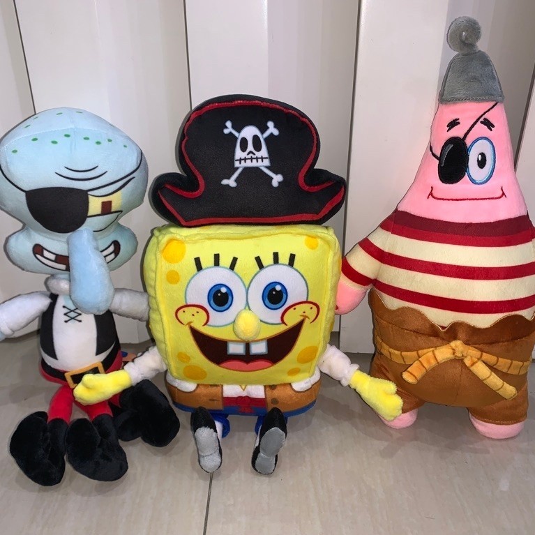 Boneka Spongebob Pirate / Patrick Pirate / Squidward Pirate Ukuran Small