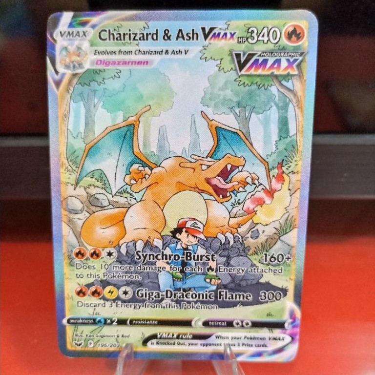 Kartu Pokemon Charizard & Ash VMax