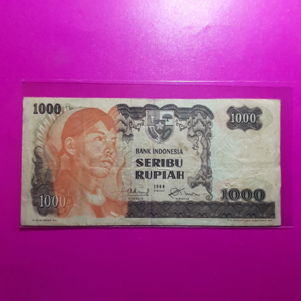 uang kuno 1000 rupiah sudirman 1968