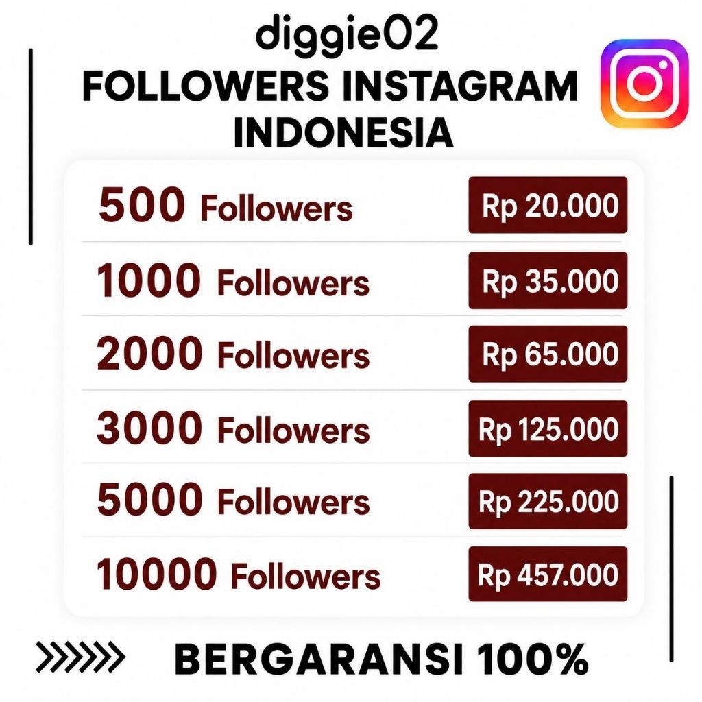 TERMURAHH FOLLOWER INSTAGRAM INDO REAL & AKTIF PERMANEN