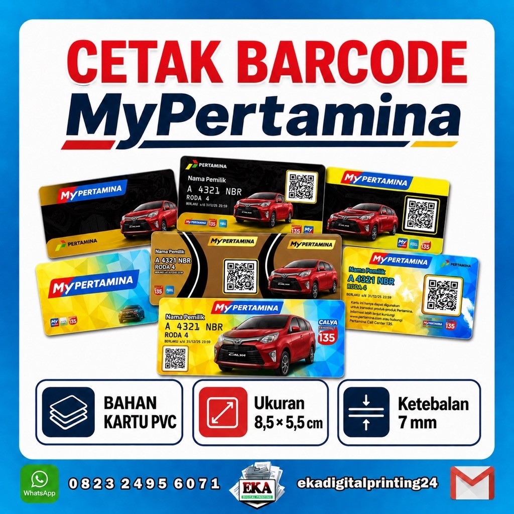 Kartu My Pertamina bahan Kartu PVC/Barcode My Pertamina/Kartu Identitas